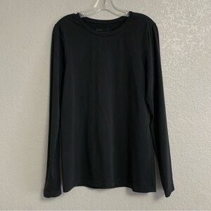 Pact Organic Tee Womens XL Fitted Long Sleeve Crew Minimalist Sustainable Black